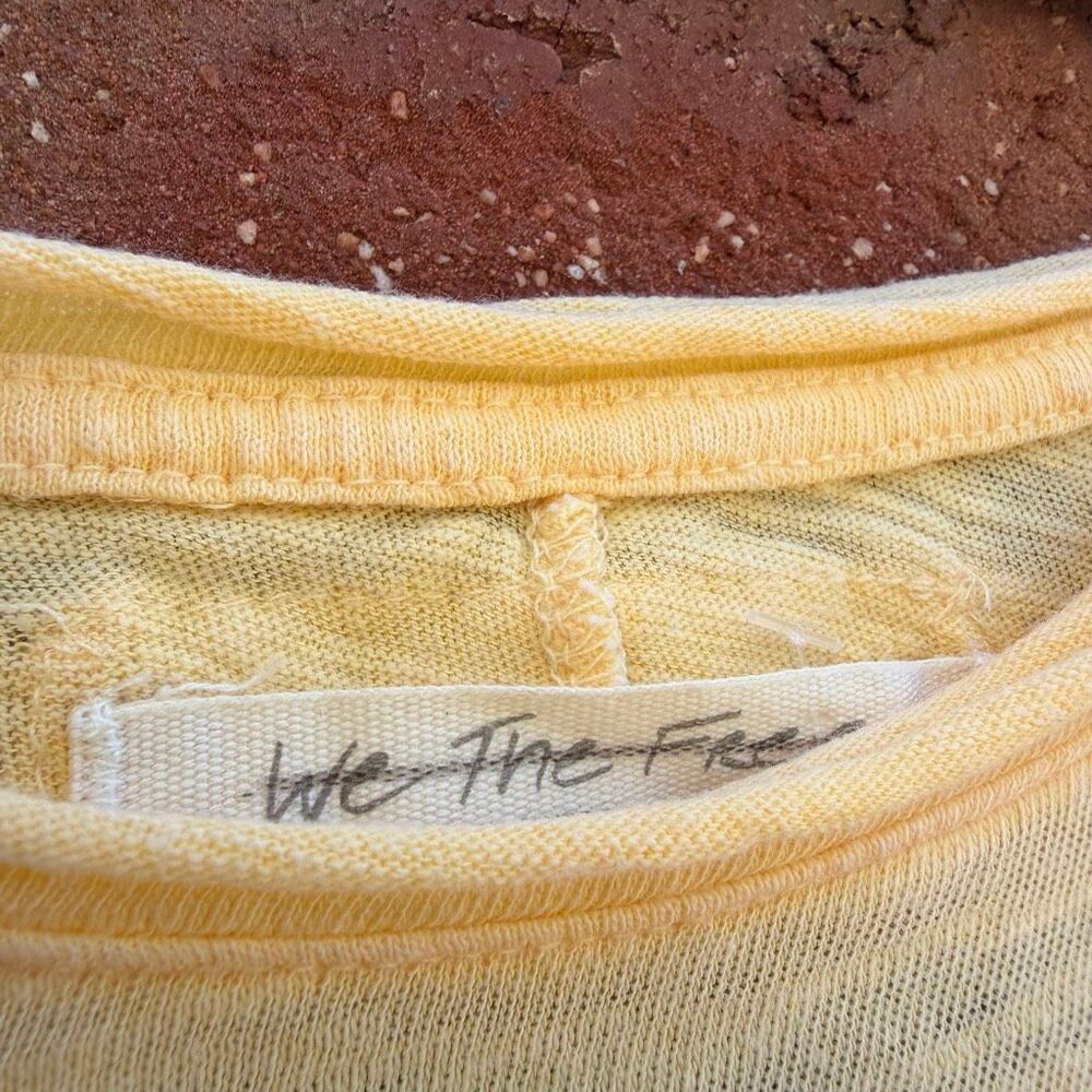 Free People X We The Free Be My Baby Tee yellow size XL NEW - Picture 10 of 11